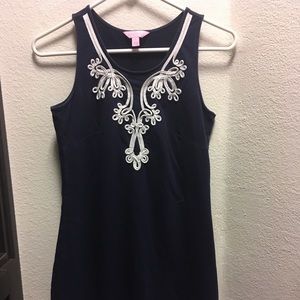 Navy Lilly Pulitzer sweatshirt shift dress